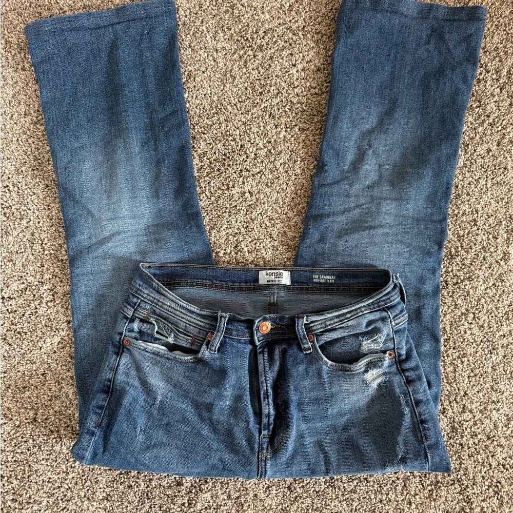 Kensie Women's Blue Flare Jeans